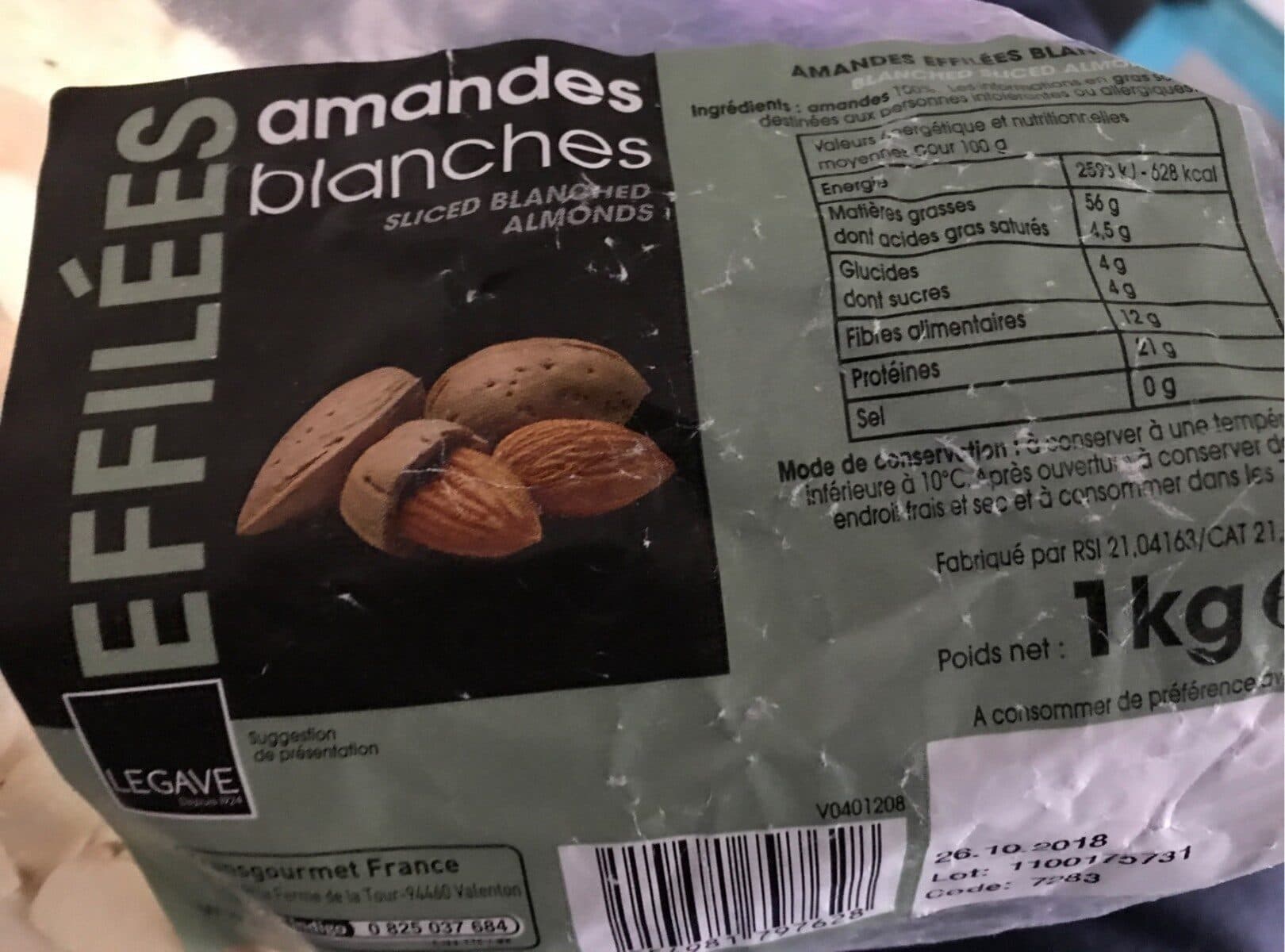 Legave Amandes blanches effilées packshot