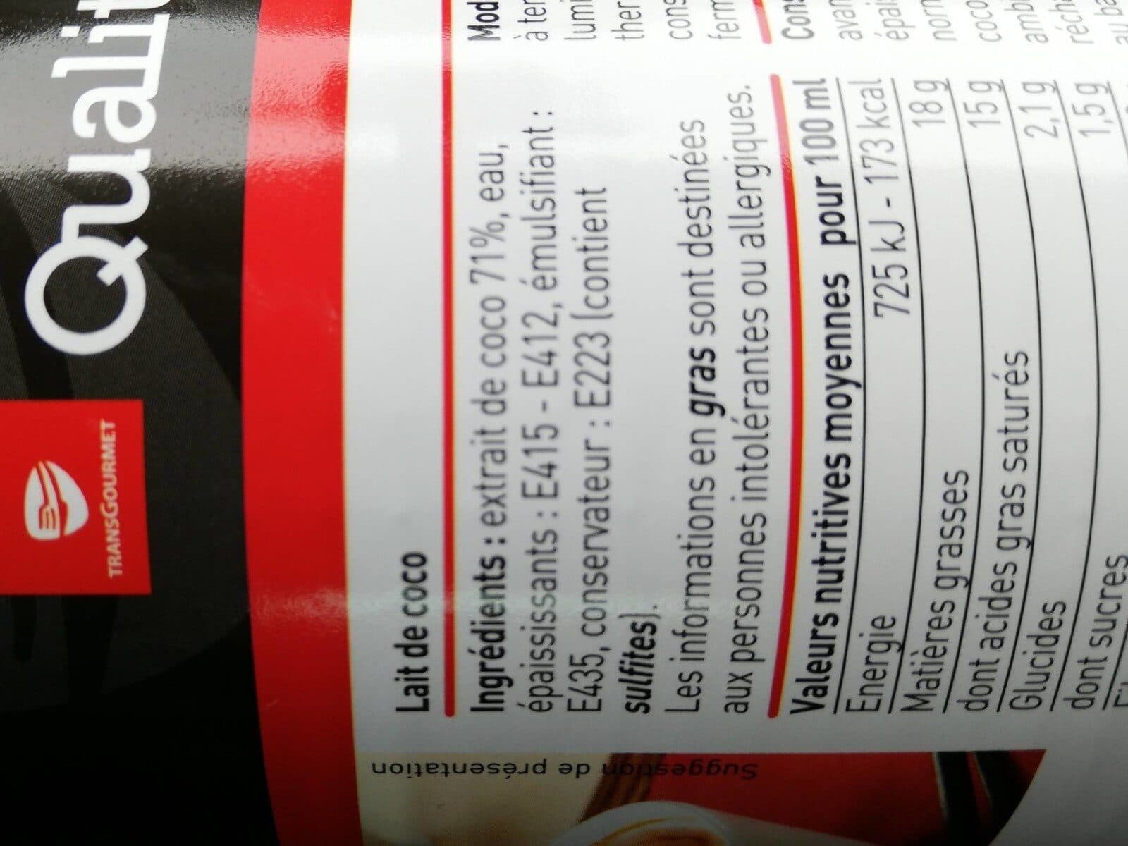 TransGourmet Quality Lait de coco packshot