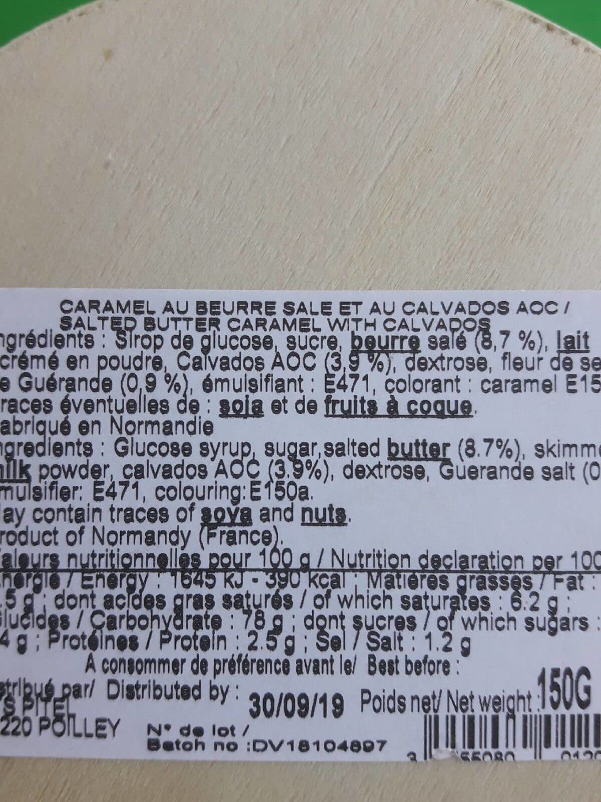 Open Food Facts Caramels au calvados packshot