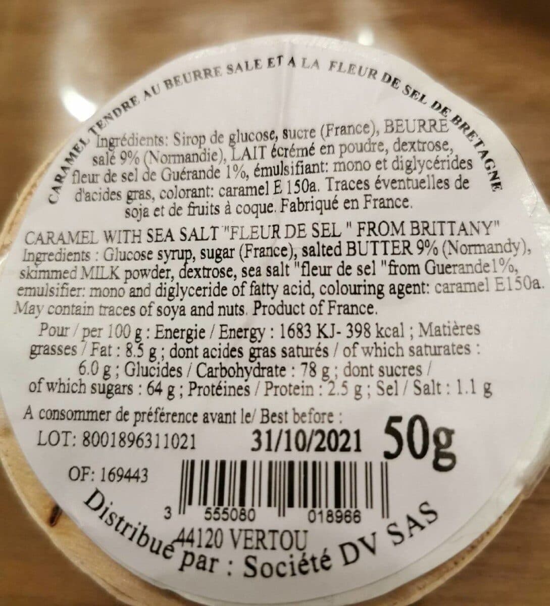 DV sas Caramel au beurre salé et fleur de sel de bretagne packshot