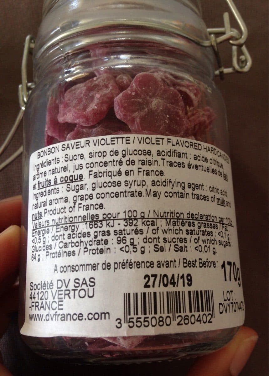 Open Food Facts Bonbon saveur violette packshot