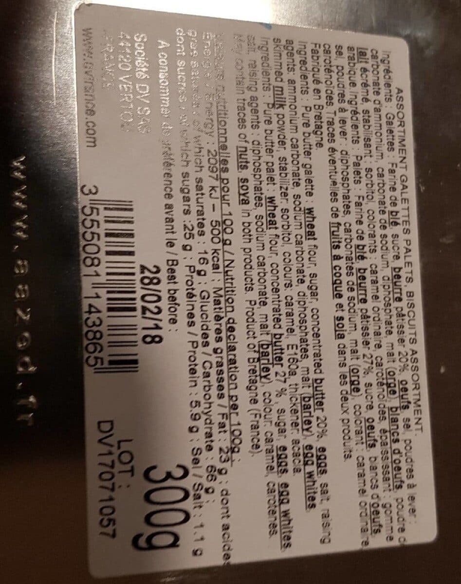 DV SAS Assortiment palets galettes packshot