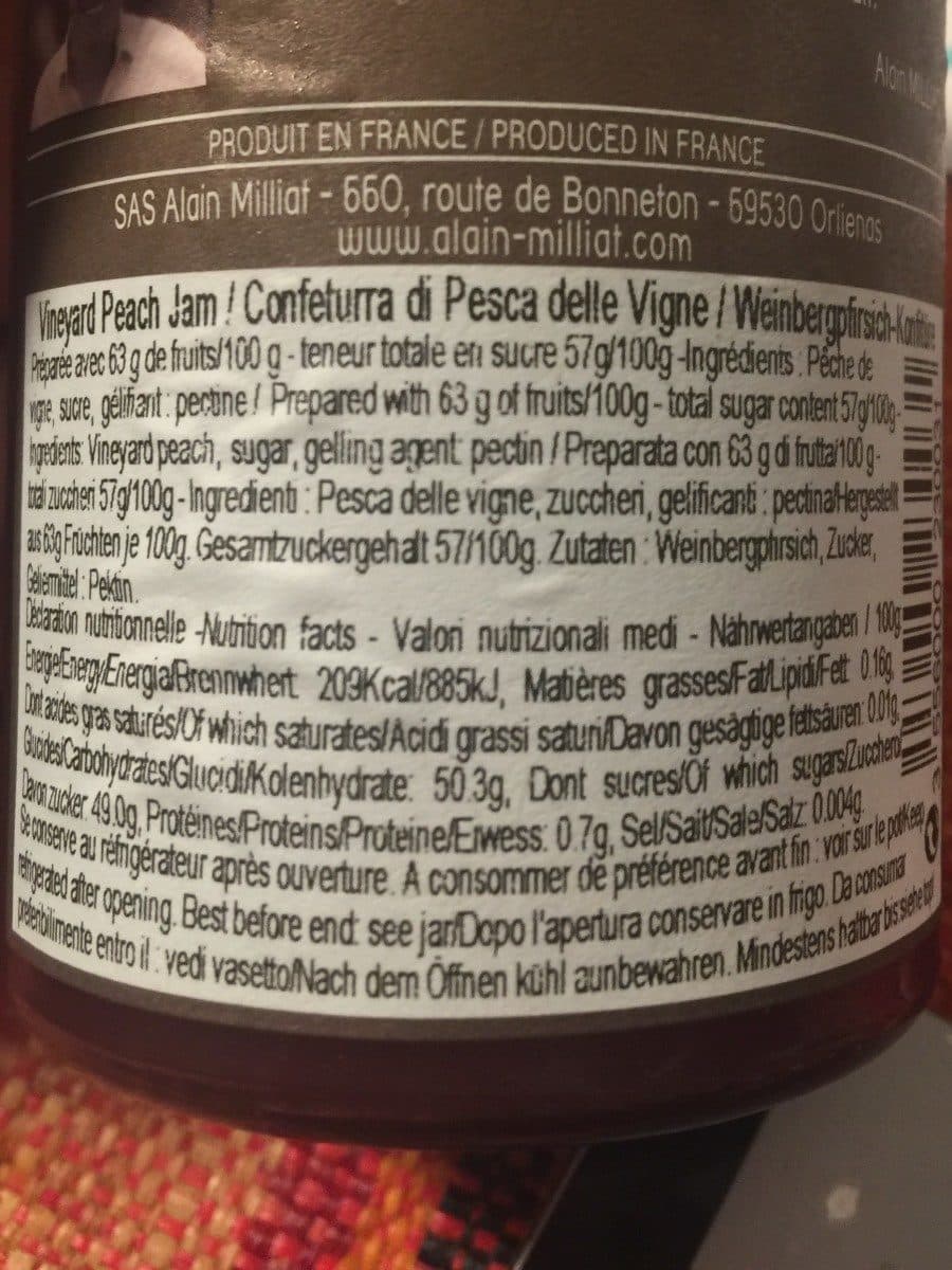 Alain Milliat Confiture Extra Peche Vigne packshot
