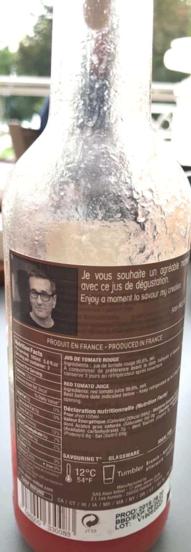 Alain milliat Jus De Tomate packshot