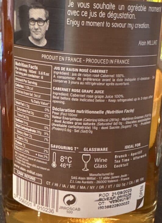 Alain Milling Jus De Raisin Rose Cabernet packshot