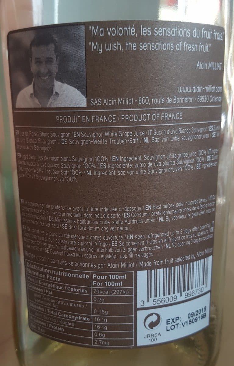 Alain Milliat Jus raisin sauvignon packshot
