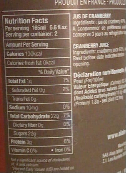 Alain Milliat Jus cranberry packshot