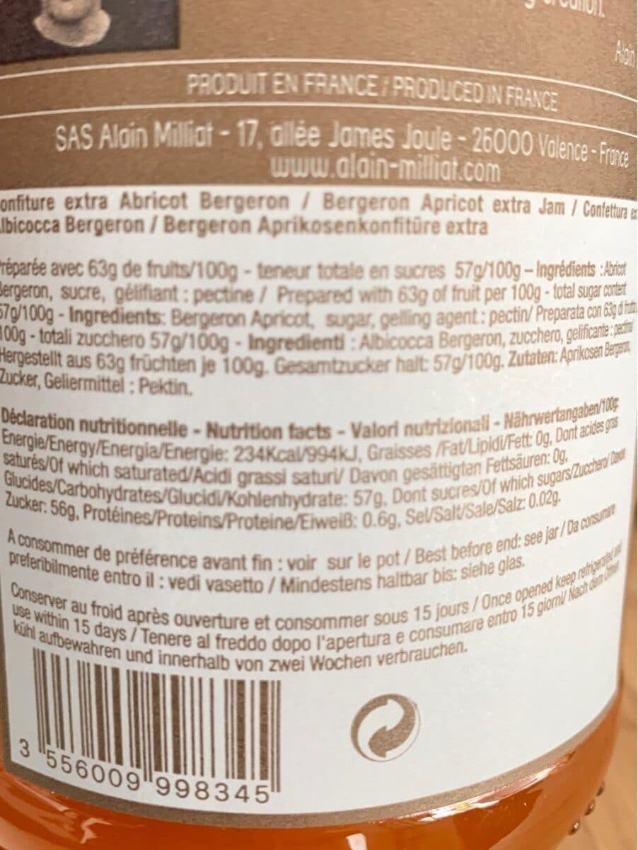 Alain Milliat Confiture extra abricot packshot