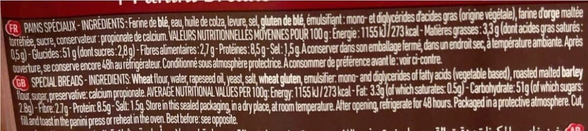 La Boulangère Pain panini packshot