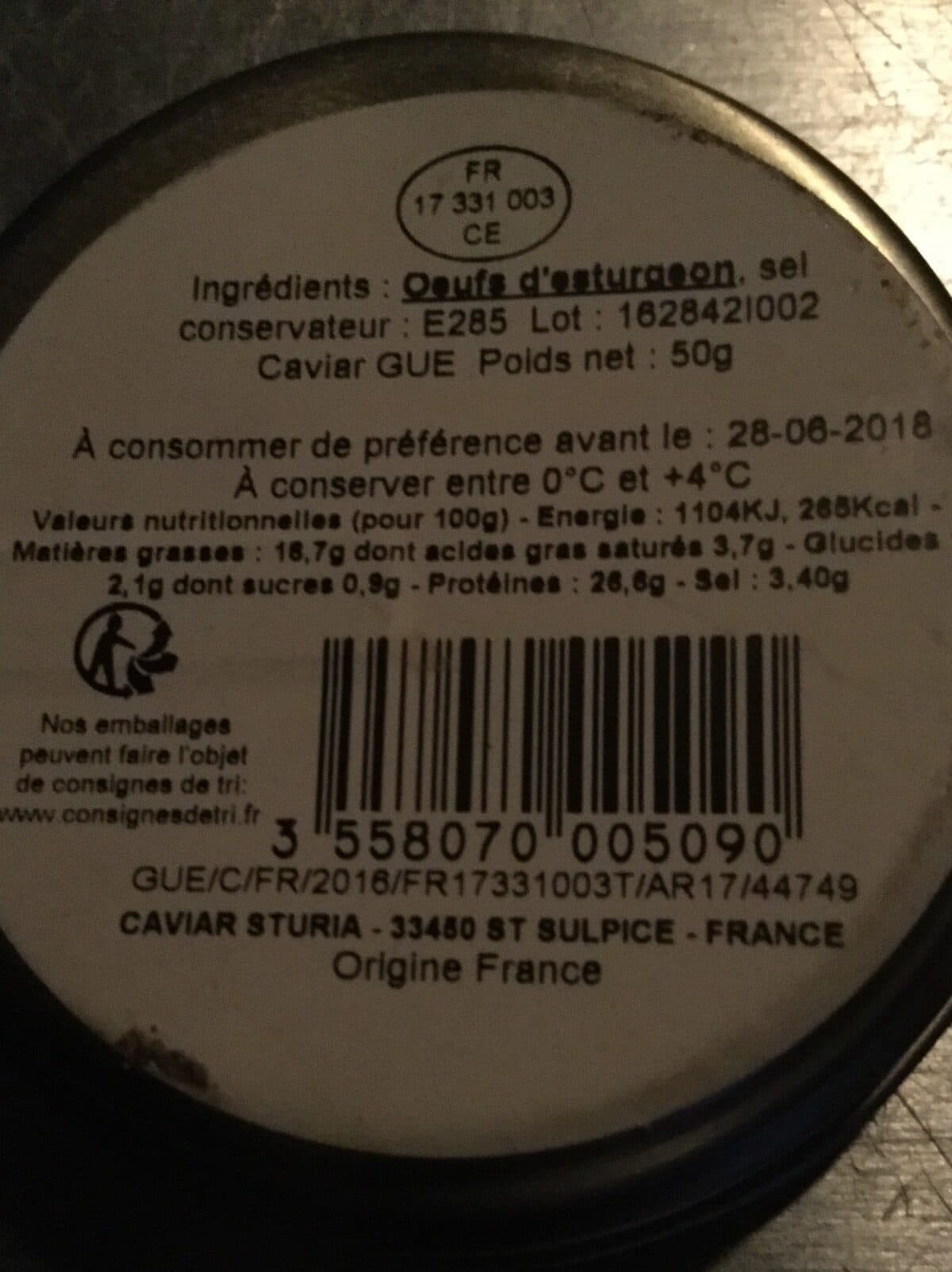 Open Food Facts Caviar packshot