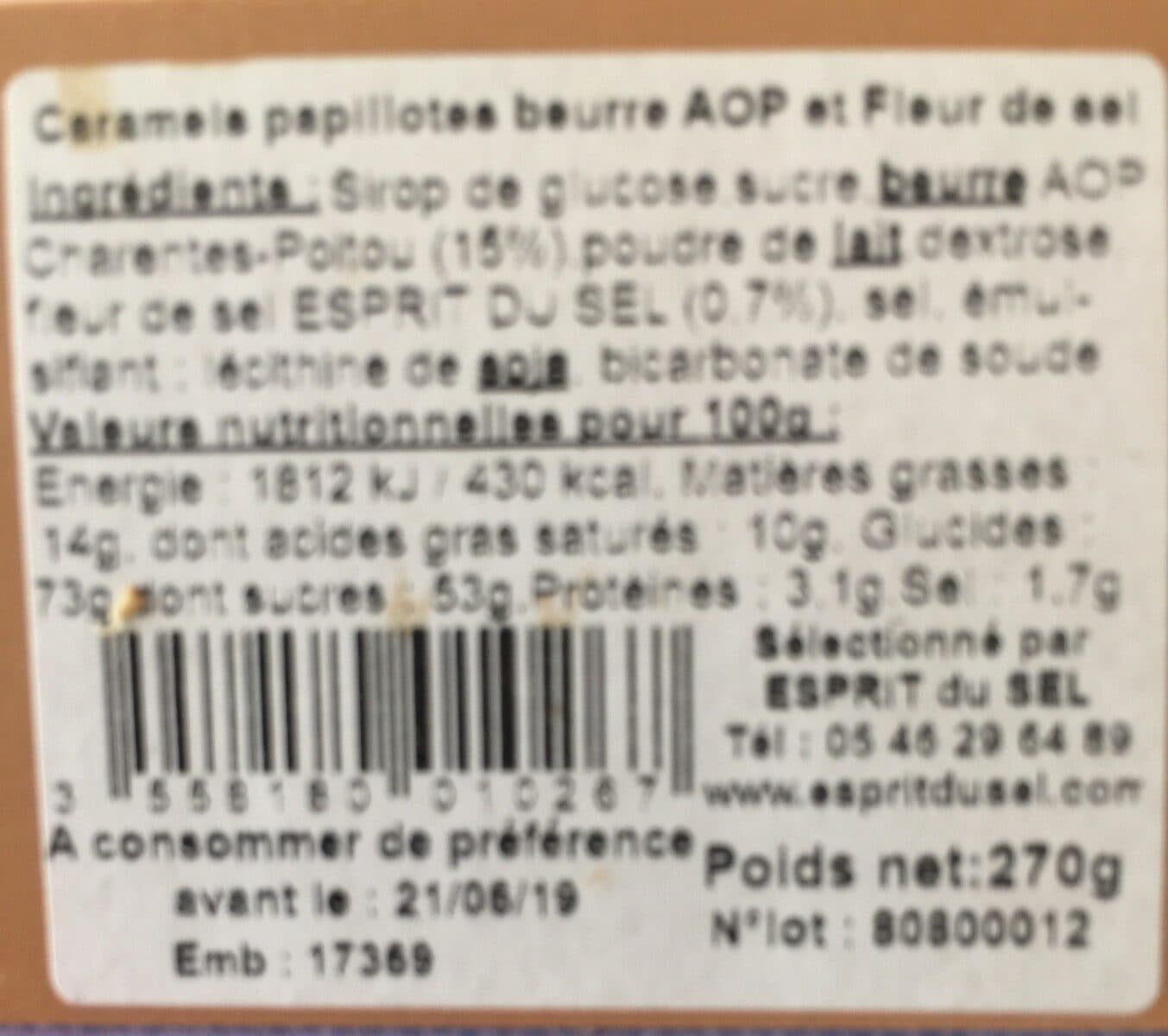 Open Food Facts Caramels a la fleur de sel de l'ile de ré packshot