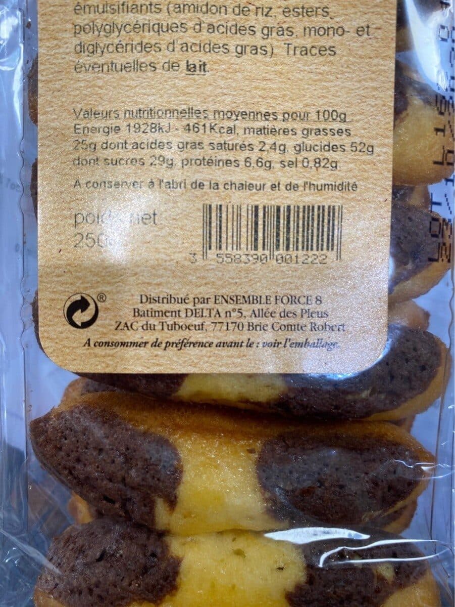 MELANIE Madeleines longues marbrées saveur chocolat packshot