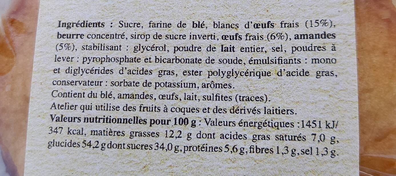Open Food Facts Cakes amandes packshot