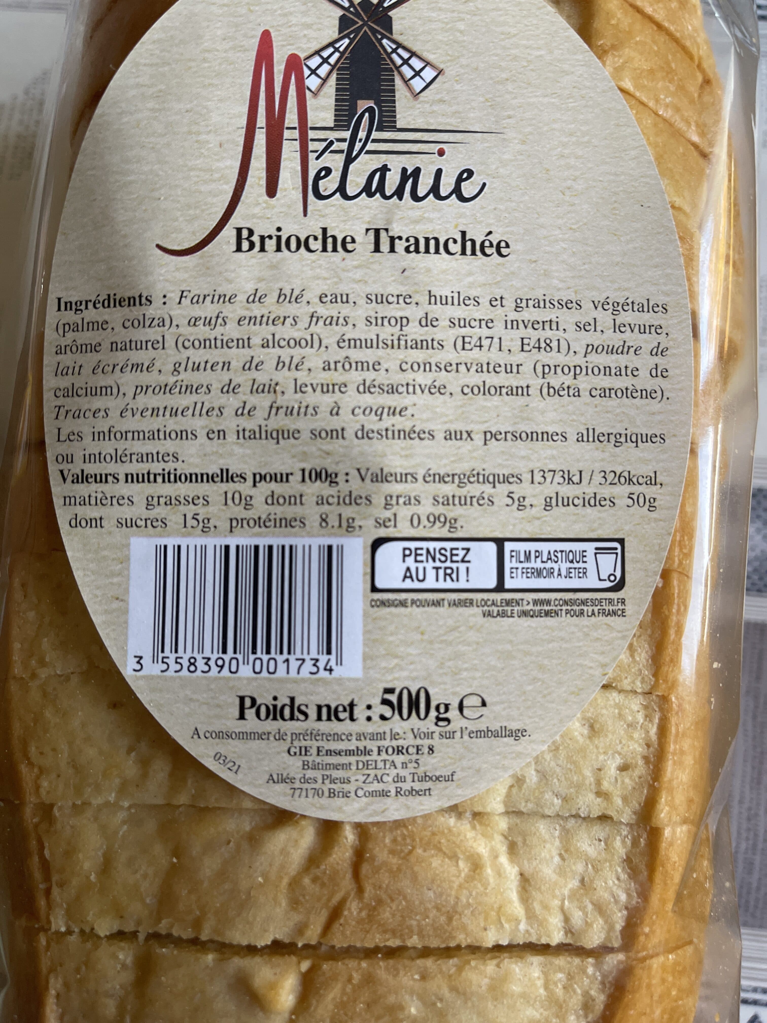 Le Moulin De Mélanie Brioche tranchée packshot