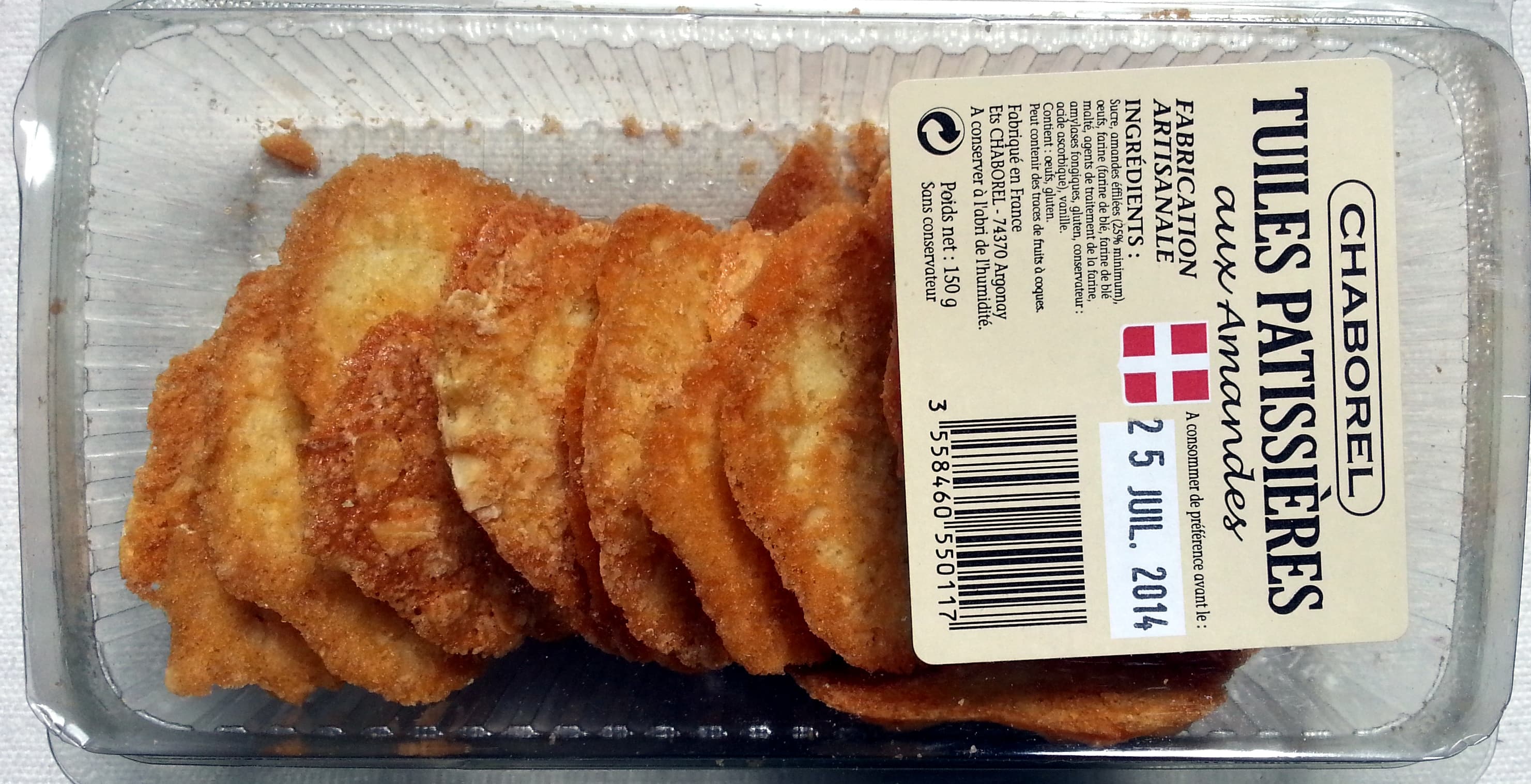 Chaborel Tuiles patissières aux amandes packshot