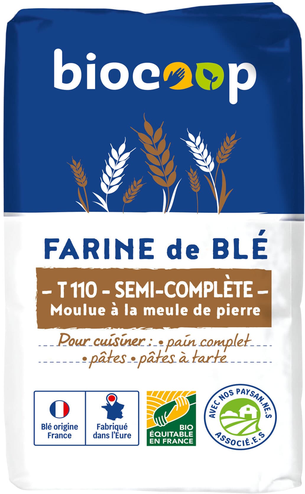 Biocoop Farine de blé T110 semi-complète packshot