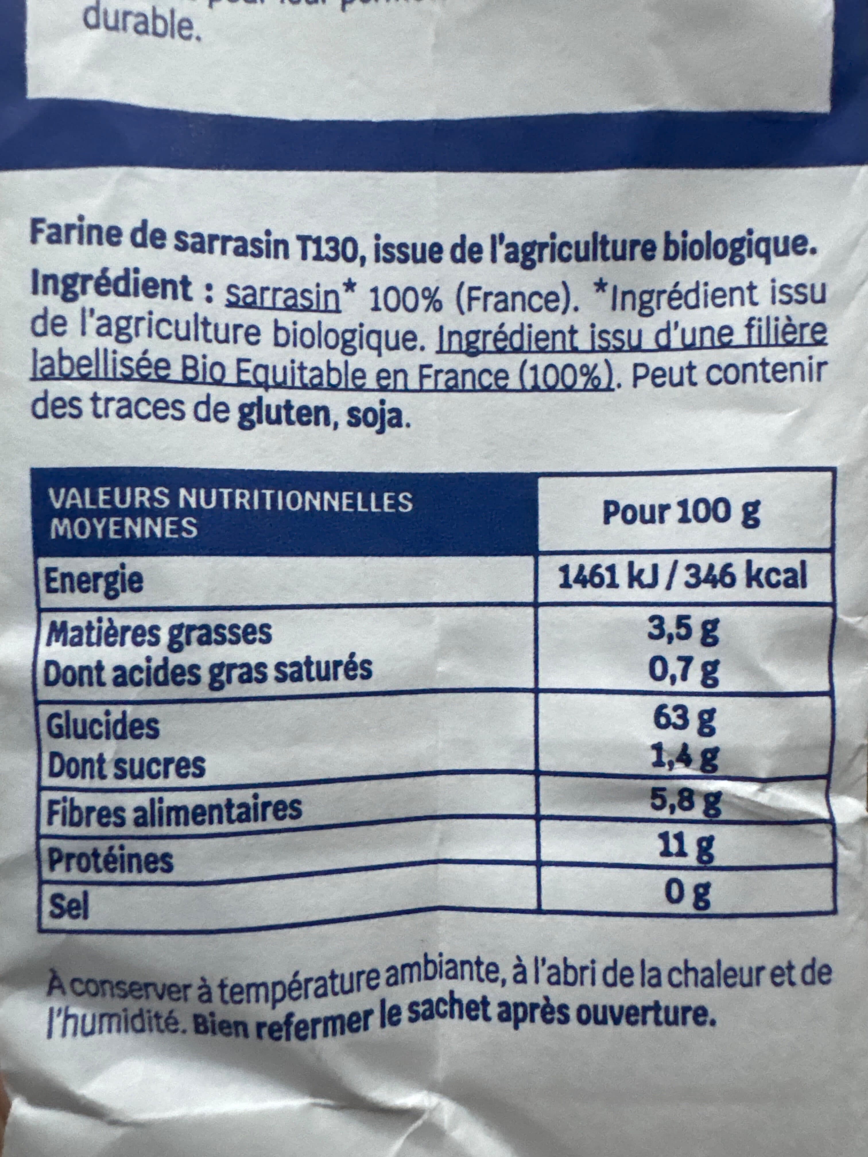 Biocoop Farine de sarrasin T130 packshot