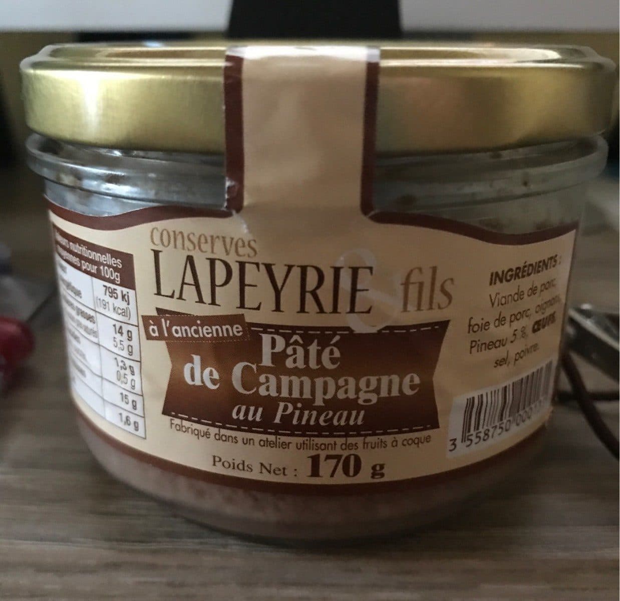 Conserves Lapeyrie & Fils Pâté de campagne au Pineau packshot