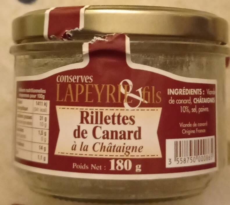 Open Food Facts Rillettes de canard à la châtaigne packshot