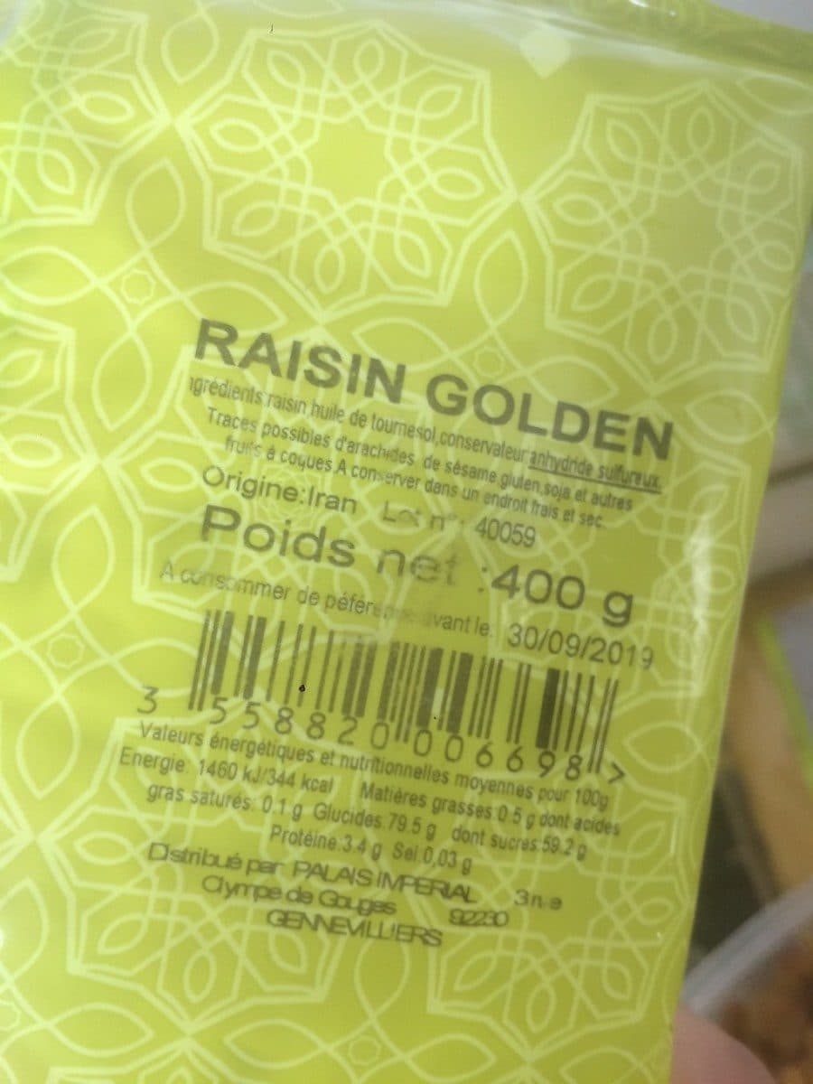 Open Food Facts Raisin golden packshot