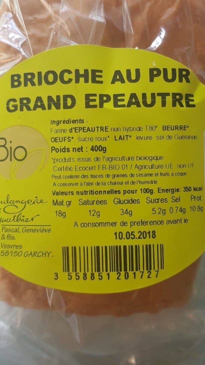 Open Food Facts Brioche au pur grand epautre packshot