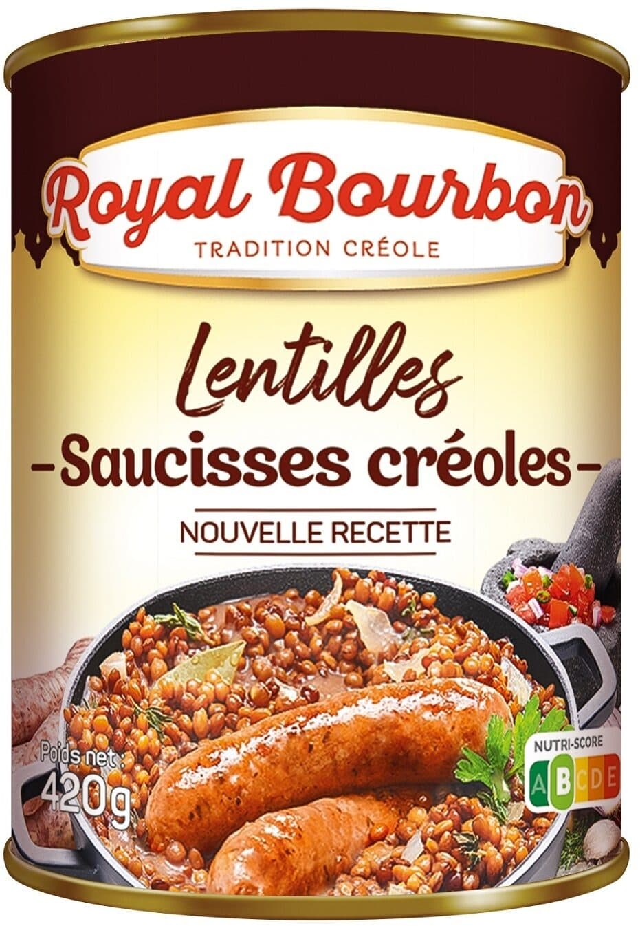 Royal Bourbon Lentilles aux saucisses créoles 1/2 packshot