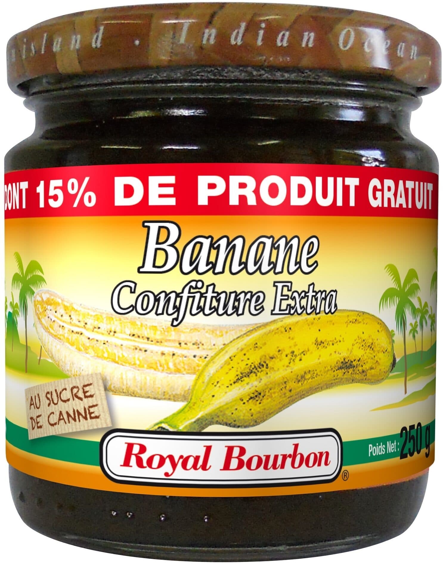 Royal Bourbon Confiture banane 250g 15% offert packshot