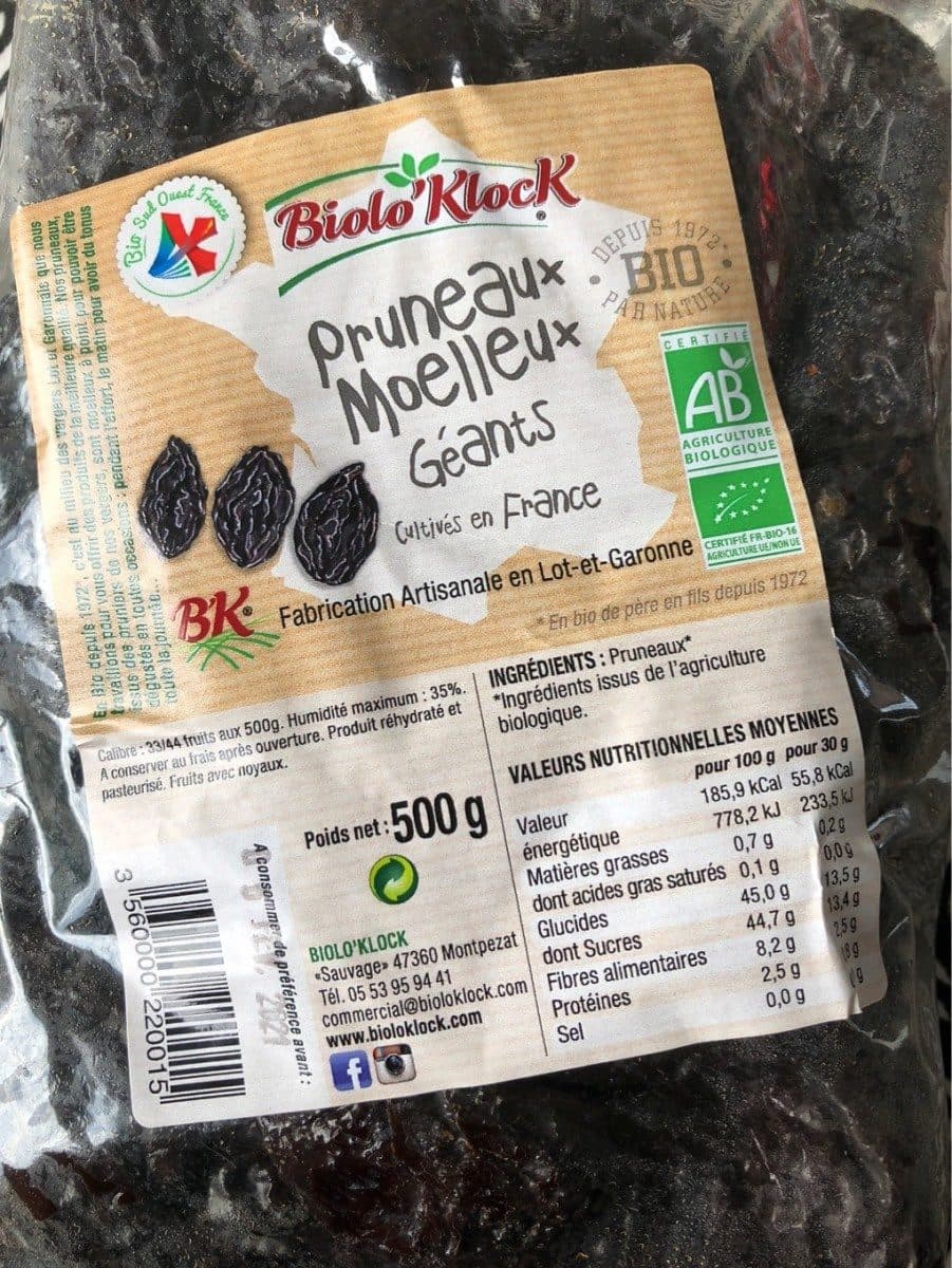 Biolo'Klock Pruneaux moelleux géants packshot