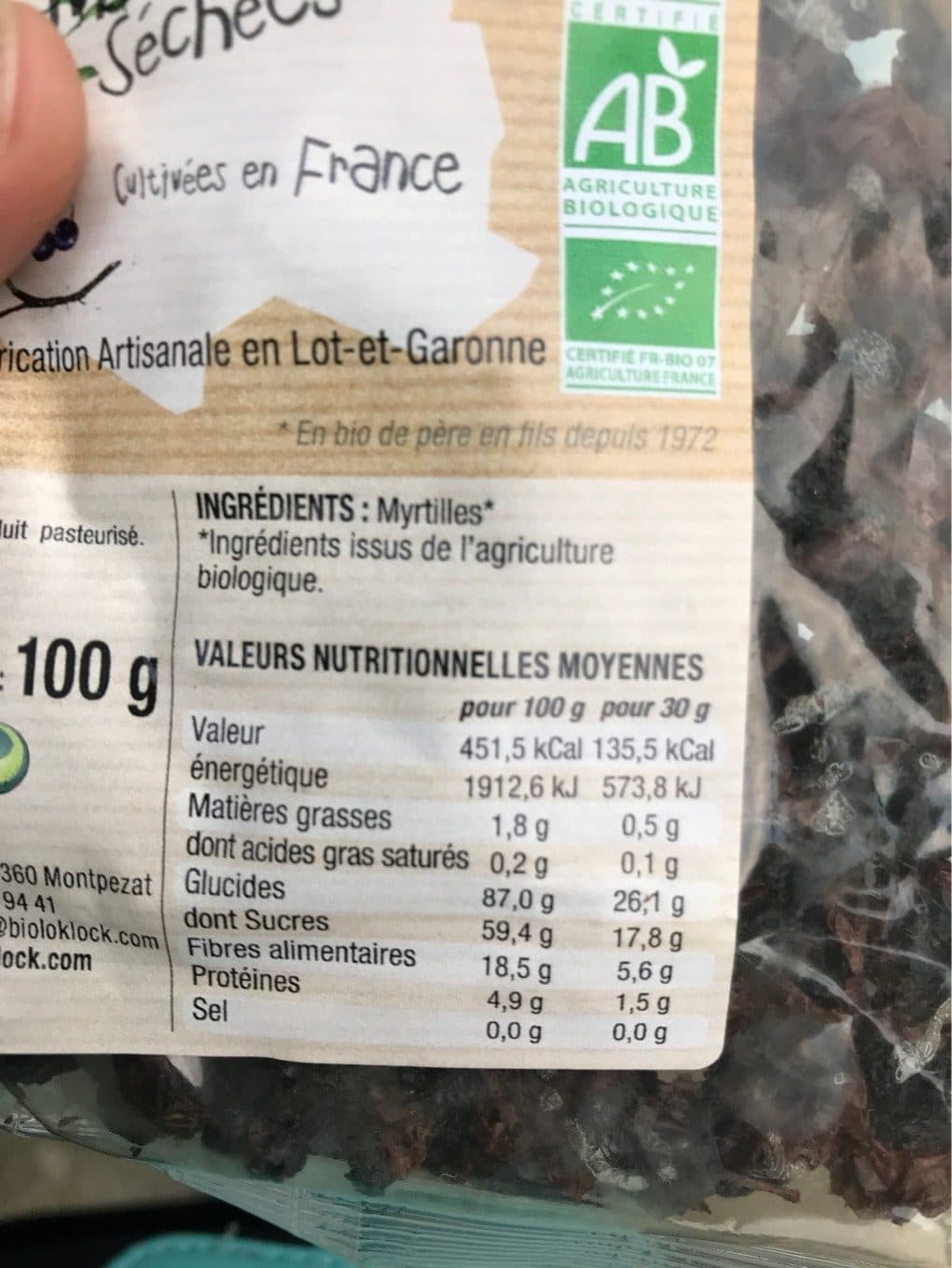 Biolo’Klock A. myrtilles Sechees packshot