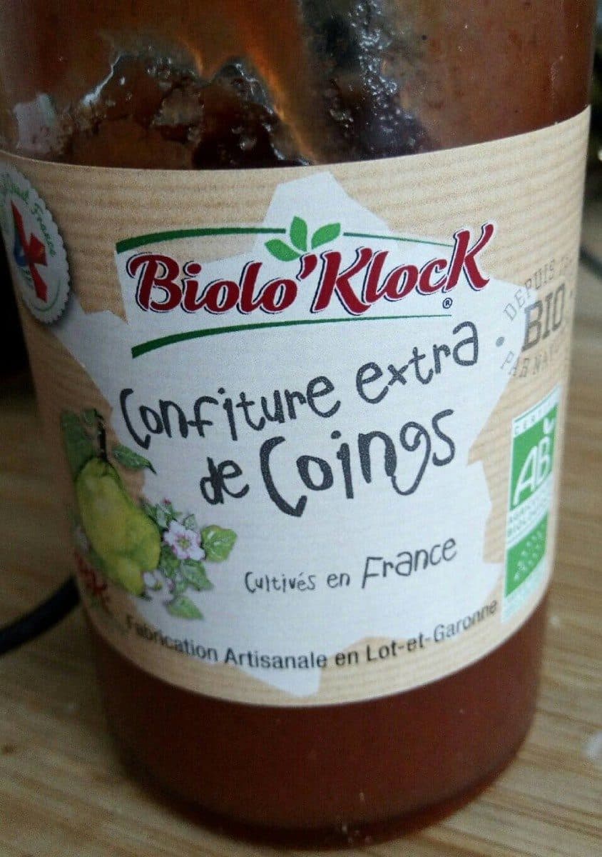 Biolo'Klock Confitures extra de coings packshot