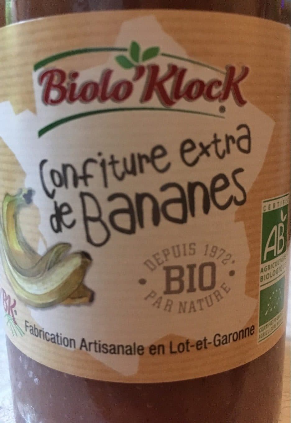 Biolo klock Confiture extra de bananes packshot