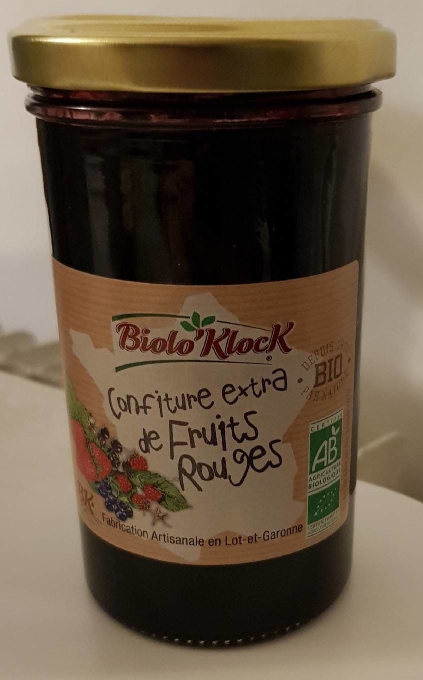 Biolo'Klock Confiture extra de fruits rouges packshot