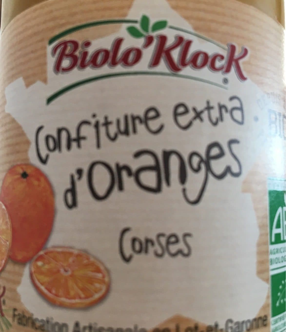 Biolo Klock Confiture extra d'orange packshot