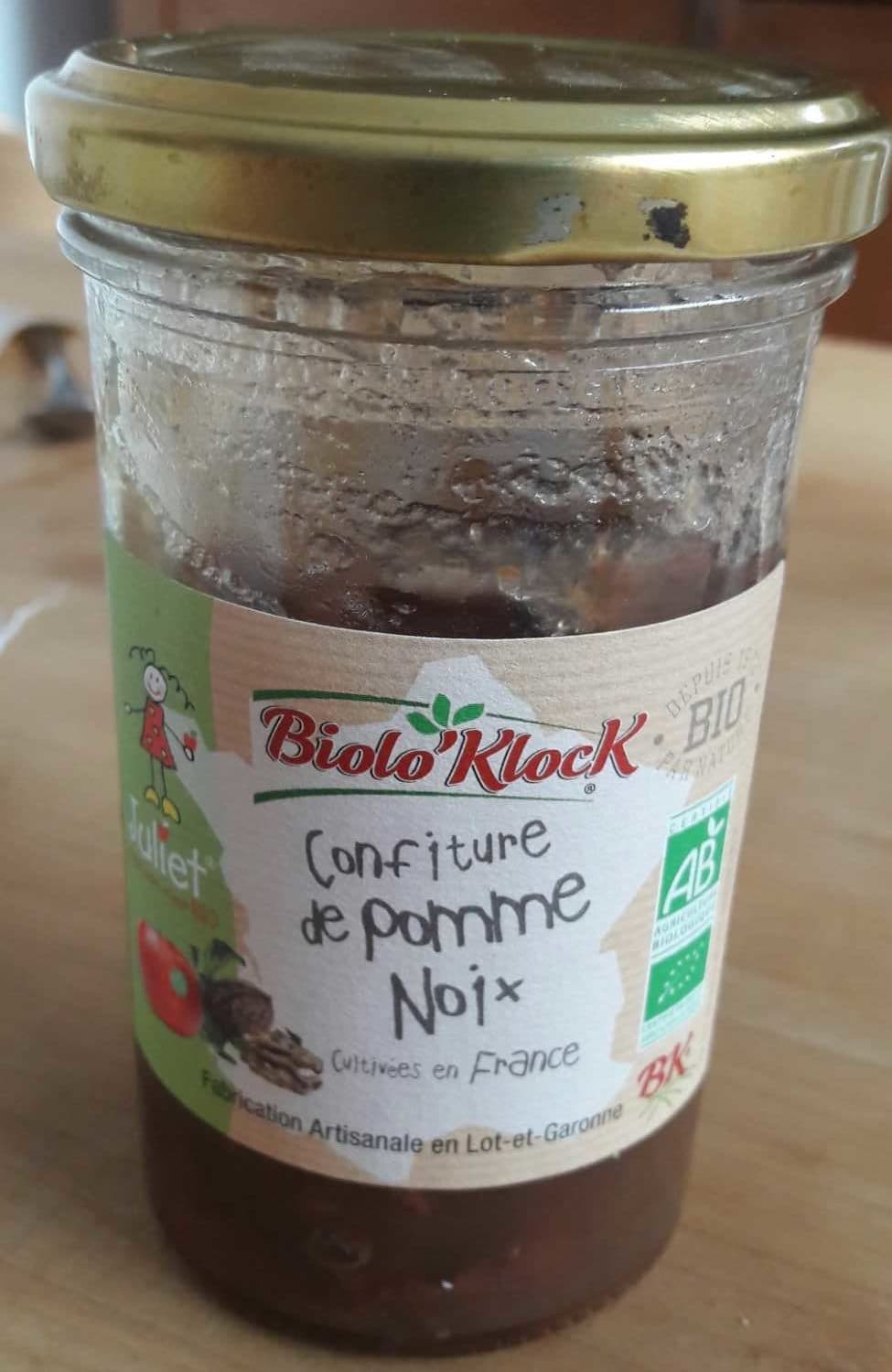 Biolo'Klock Confiture de Pomme Juliet Noix packshot