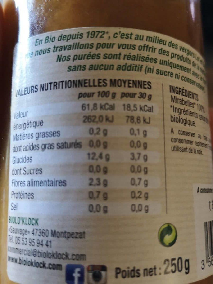 Biolo Klock Purée mirabelle packshot