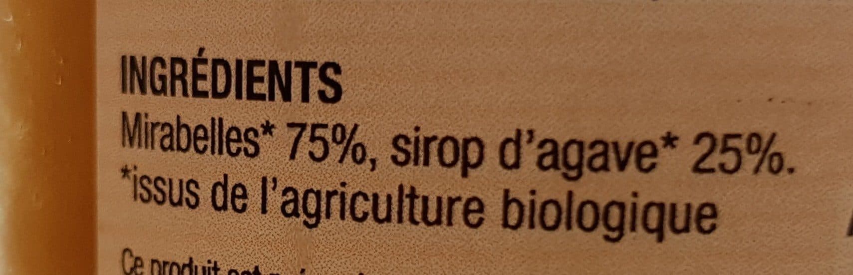 Biolo'Klock Confiture 75% mirabelles au sirop d'agave packshot