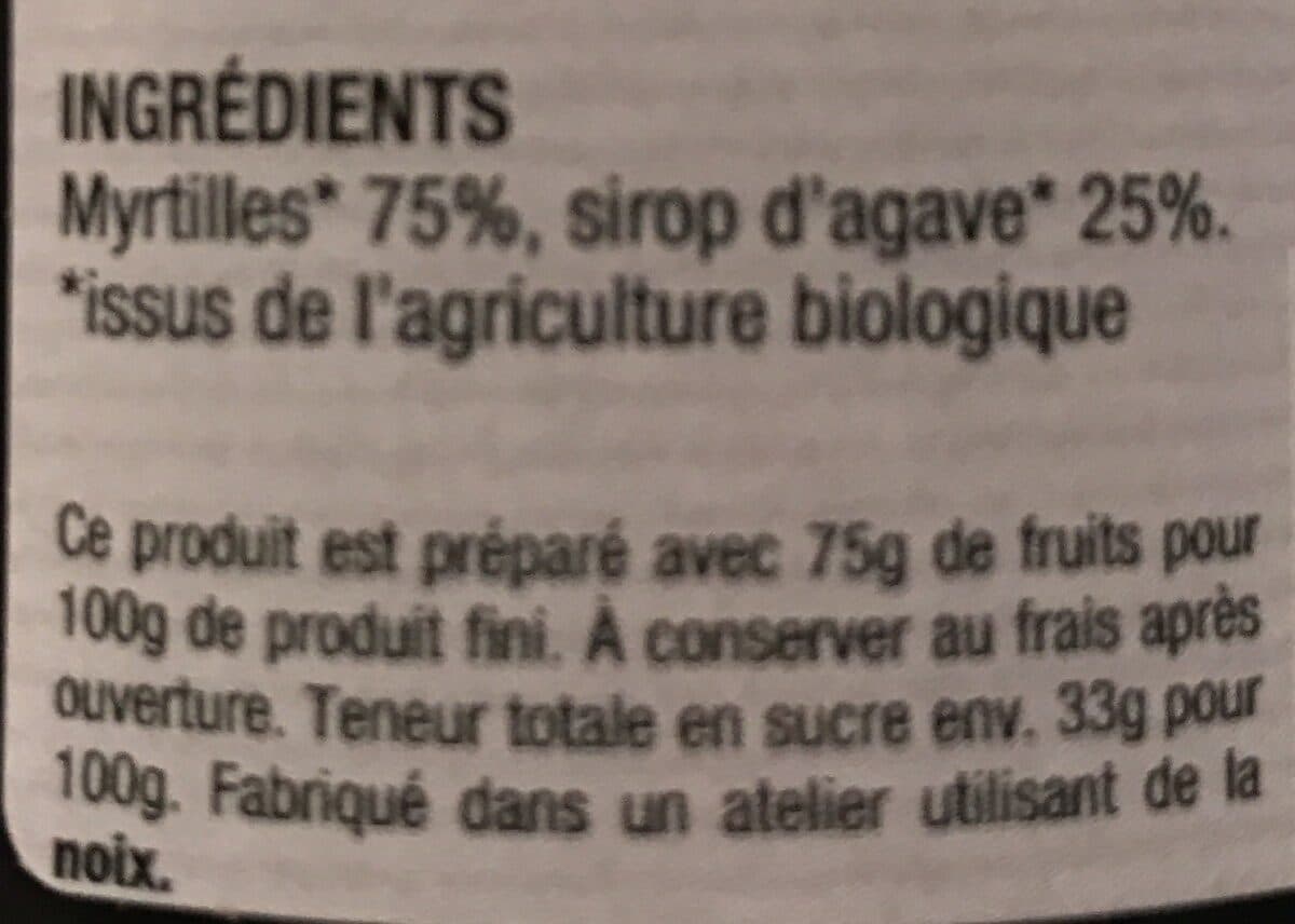Biolo'Klock 75 % Myrtilles au sirop d'agave packshot