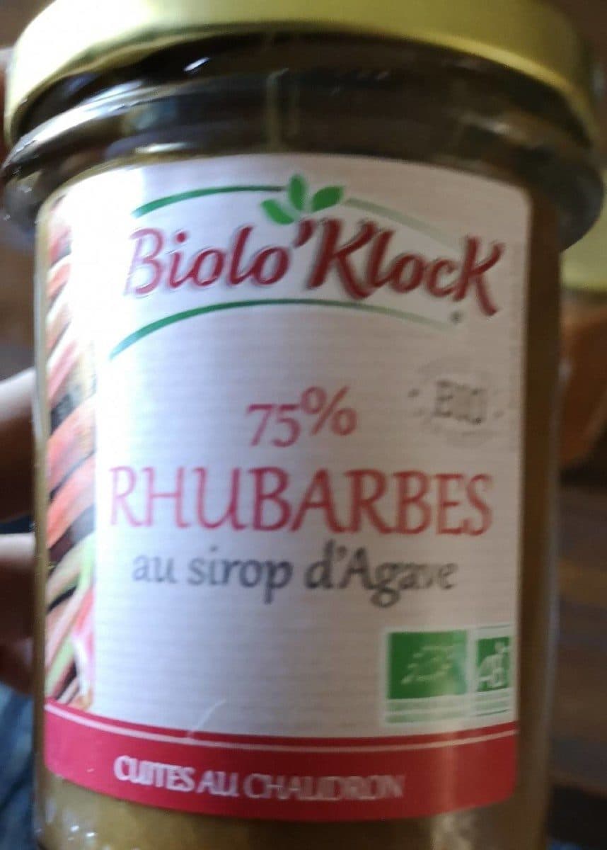 Biolo'Klock Confiture rhubarbe au sirop d'Aagave packshot
