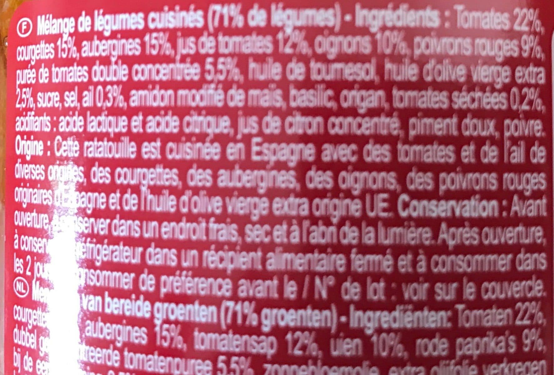 Open Food Facts Ratatouille packshot