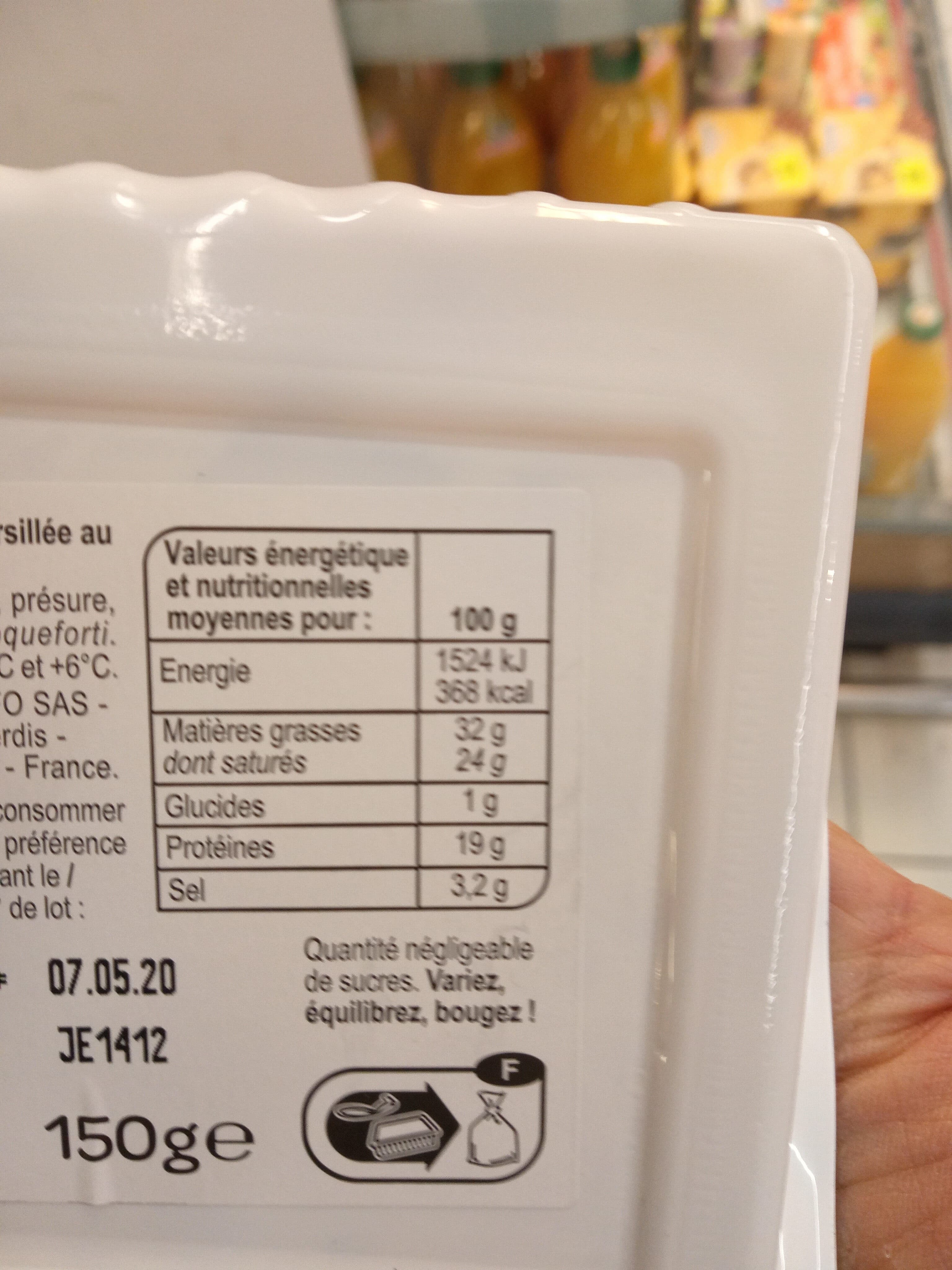 Carrefour Roquefort au lait cru de brebis packshot