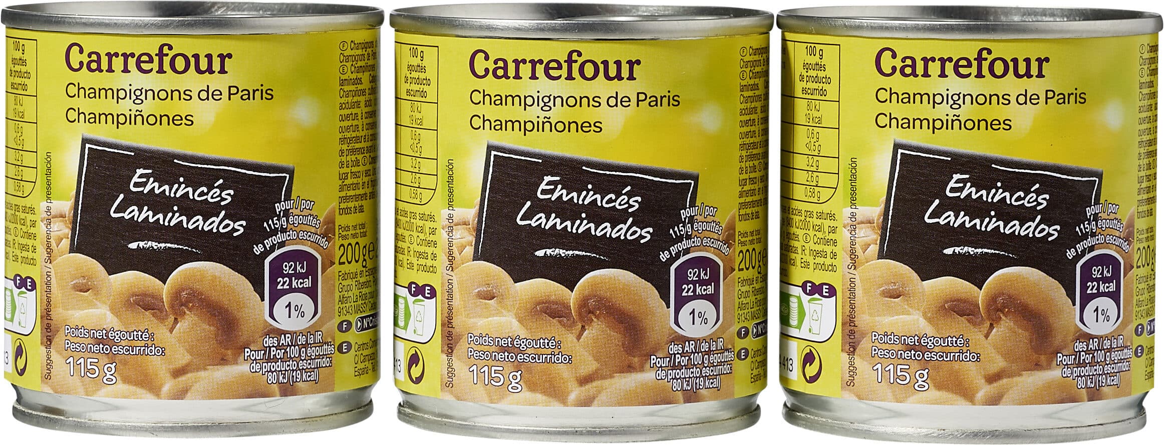 Carrefour Champiñones laminados packshot