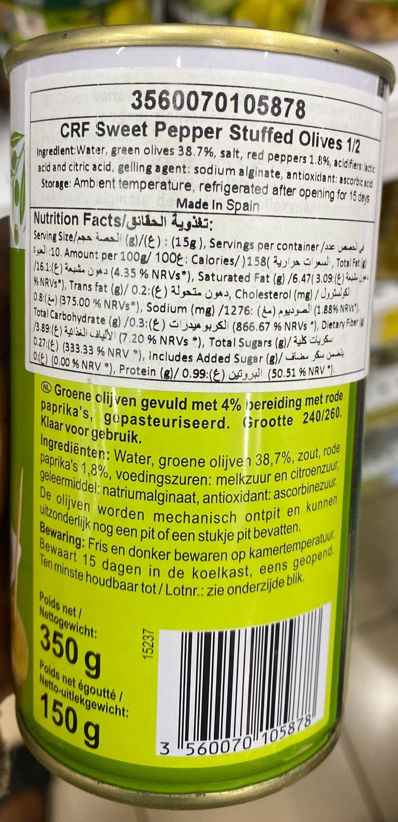Carrefour Olives à la farce aux poivrons packshot