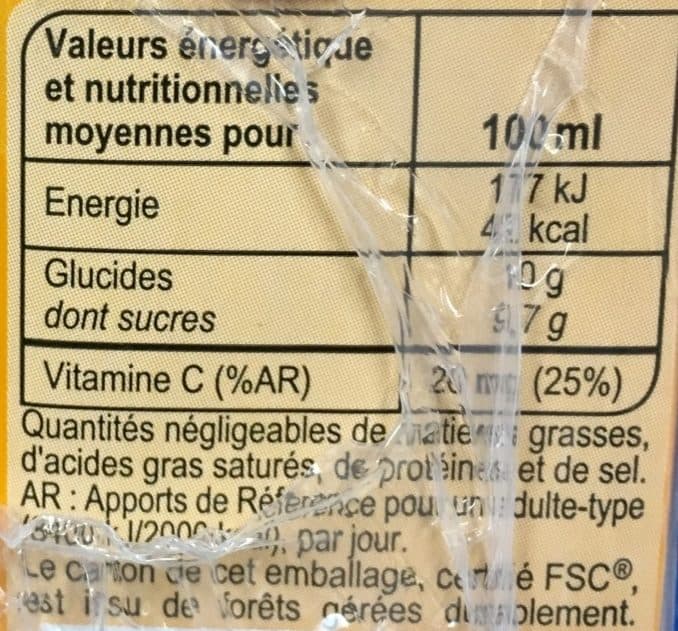 Carrefour Orange sans pulpe packshot