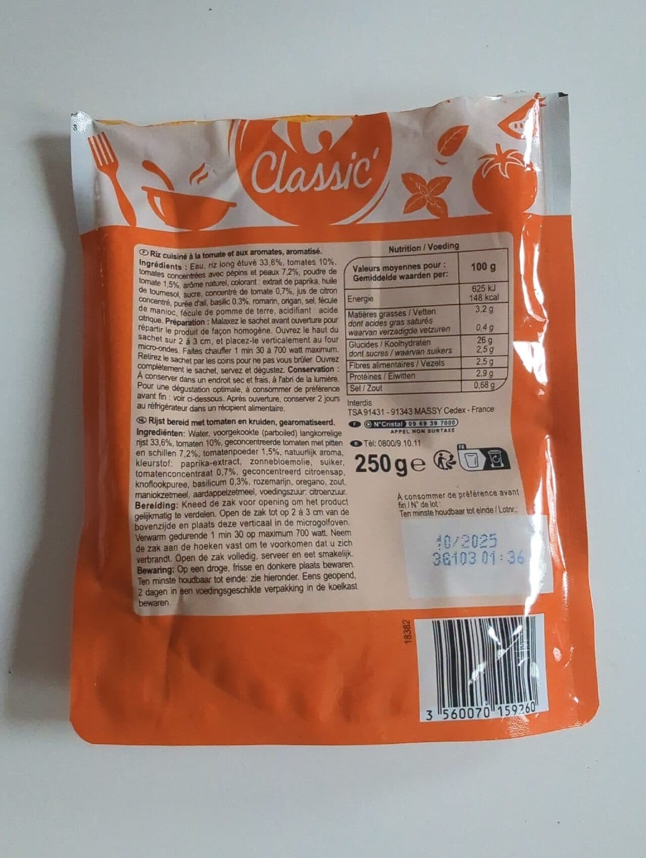 Carrefour Riz À la méditerranéenne packshot