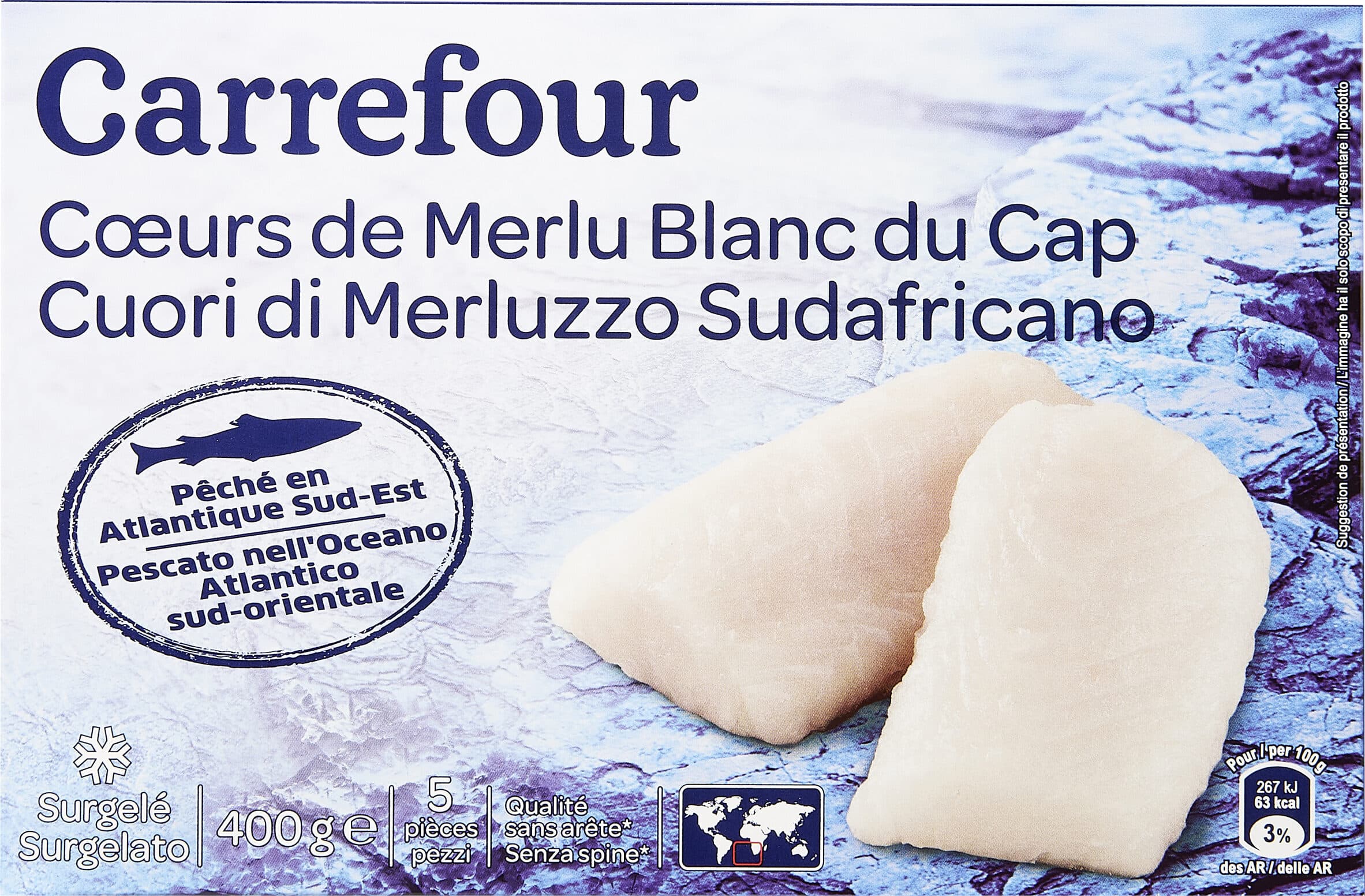 Carrefour 5 Cœurs Merlu blanc du Cap packshot
