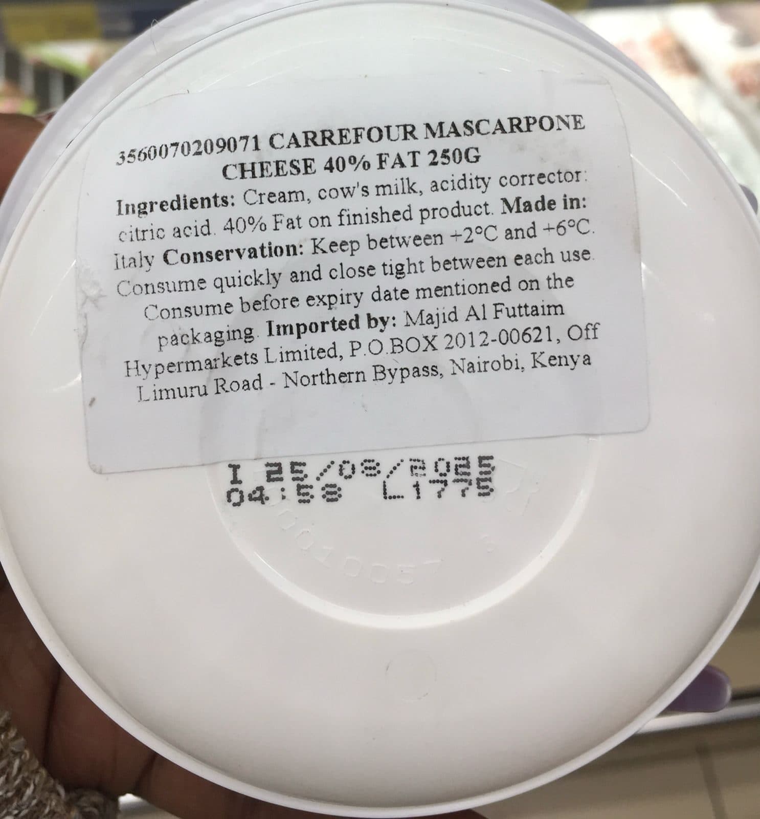 Carrefour Mascarpone packshot
