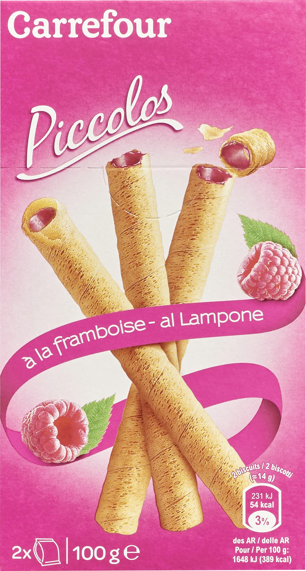Carrefour Piccolos à la framboise packshot