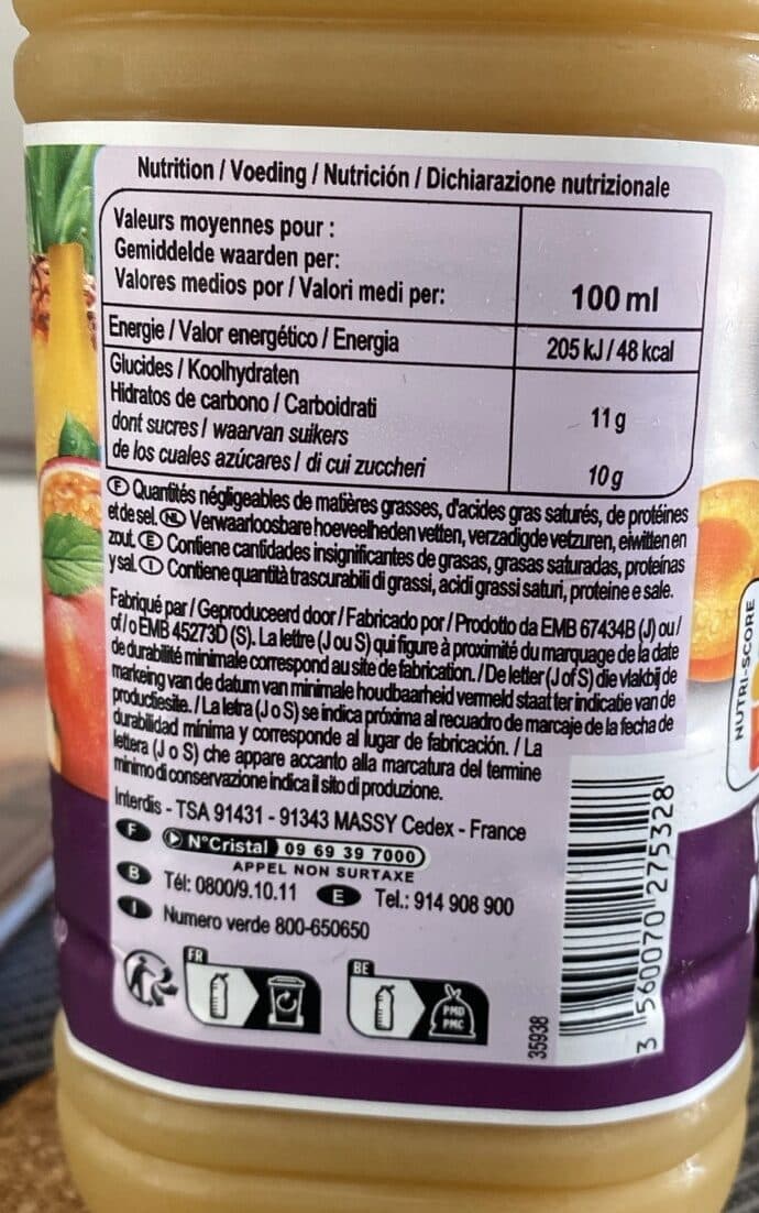 CMI (Carrefour Marchandises Internationales) 100% pur jus multifruits packshot
