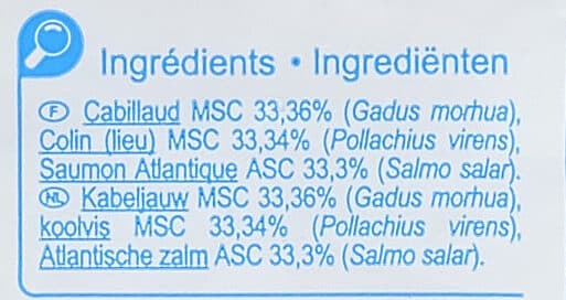 Carrefour Trio de poissons nordiques Saumon, Cabillaud, Colin (Lieu) packshot