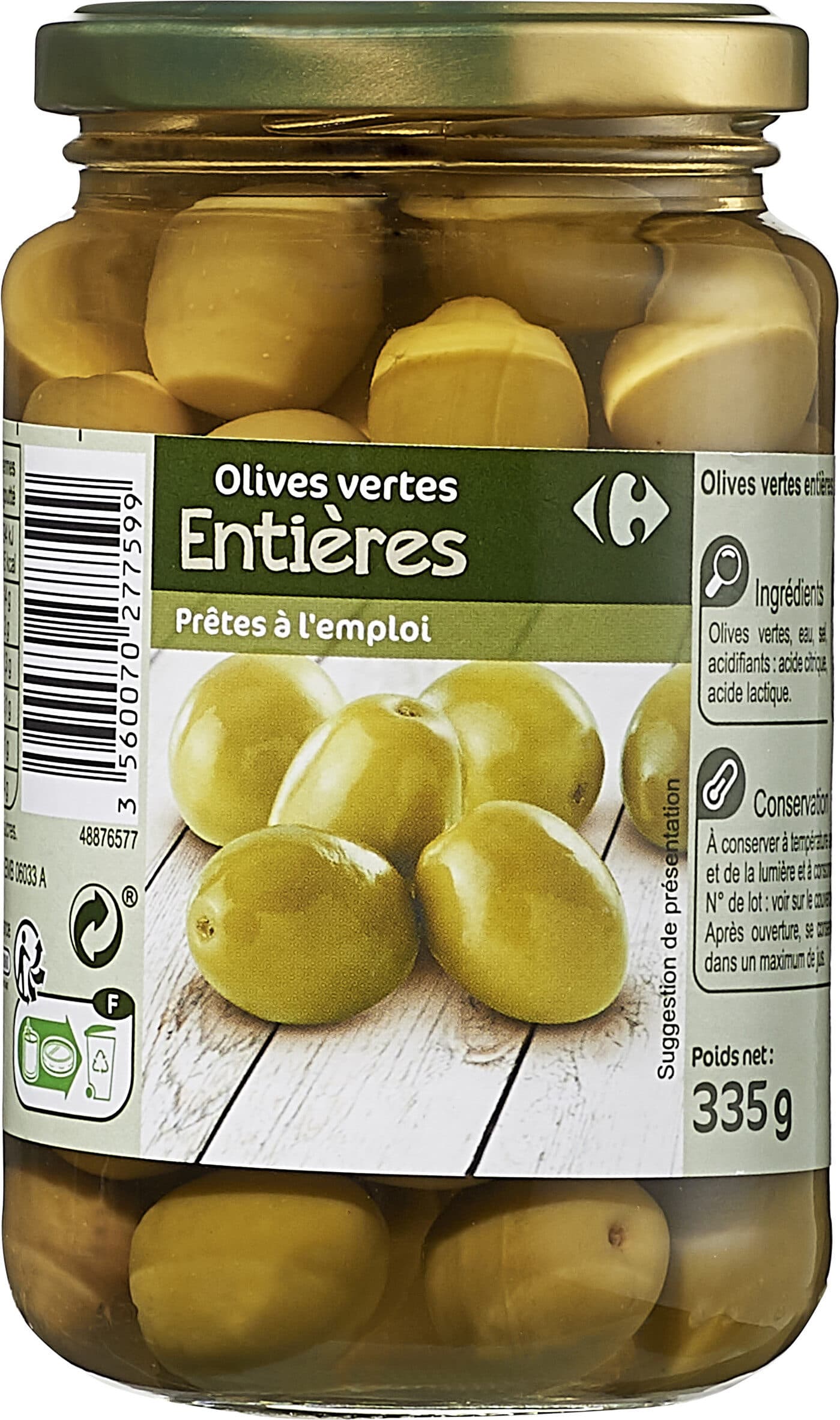 Carrefour Olives vertes Entières packshot